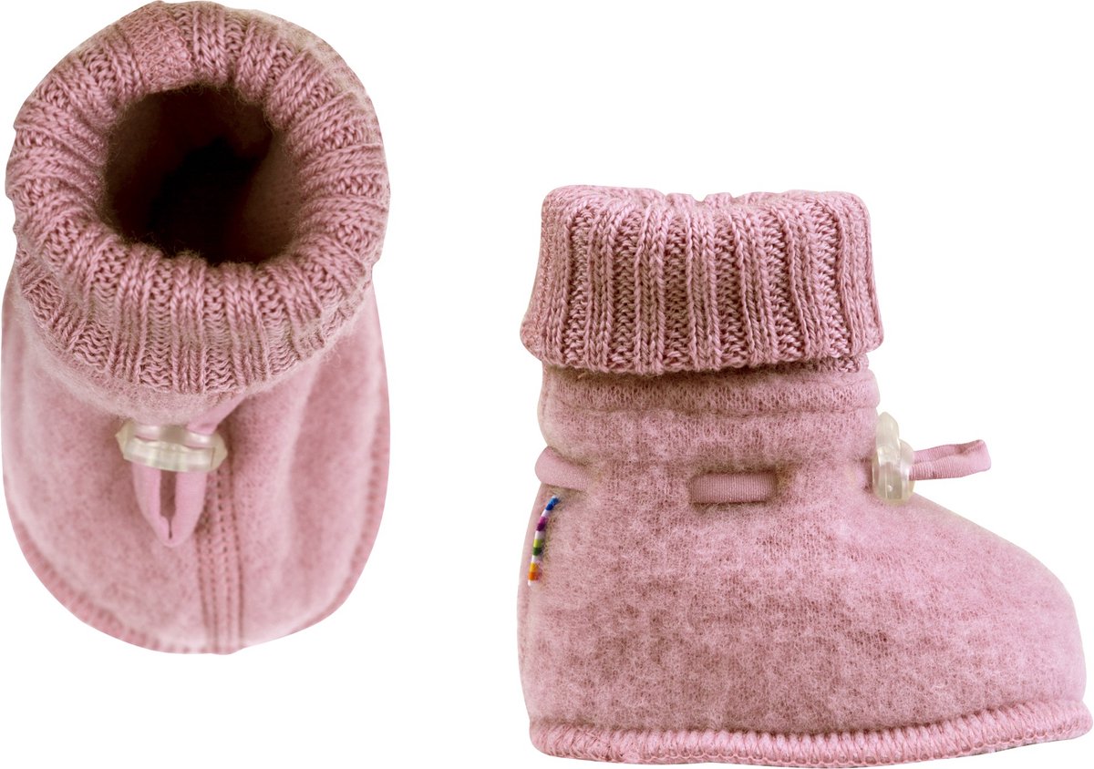 Joha - Wollen slofjes - 100% Merino fleecewol - Oudroze