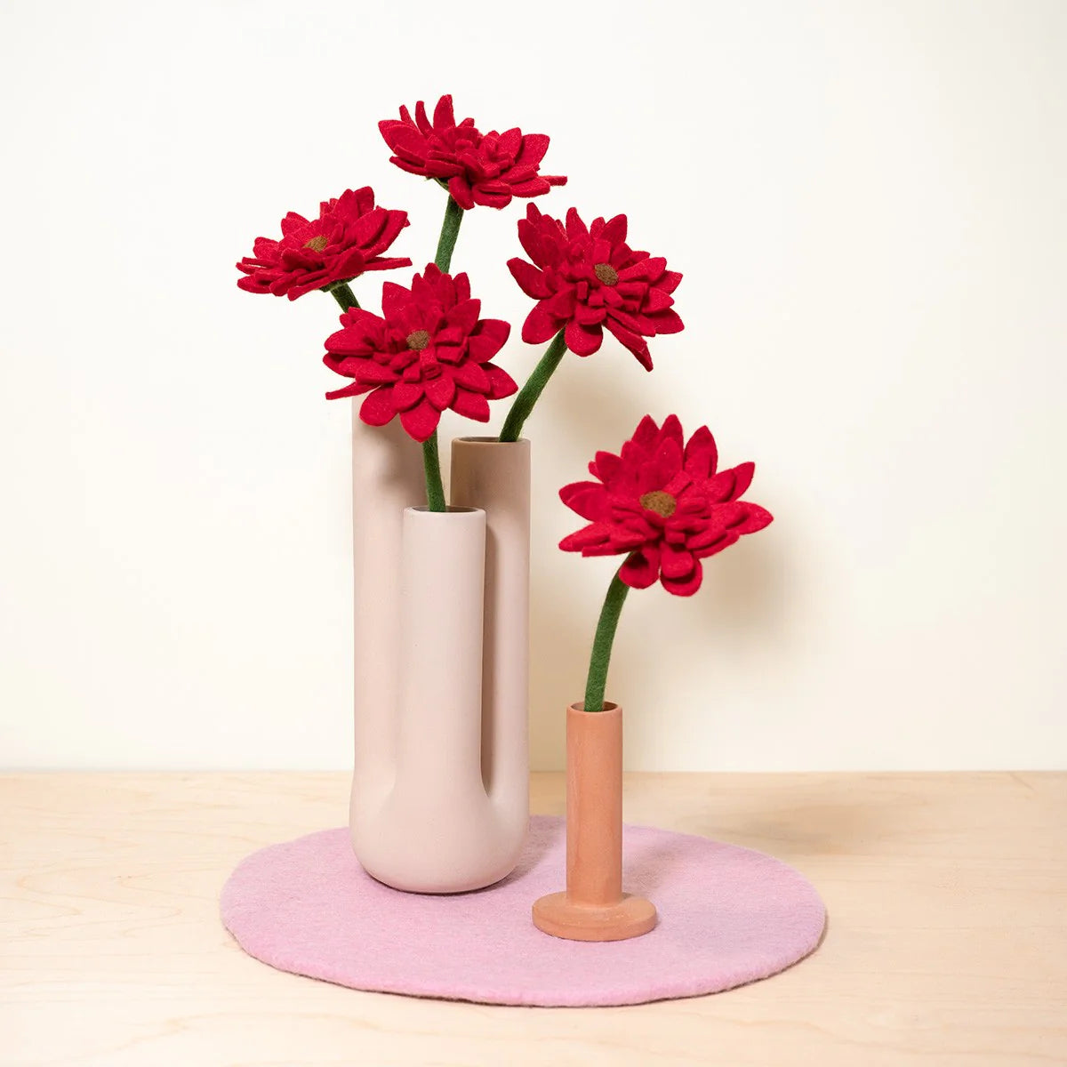 Sjaal met verhaal - Gerbera Rood