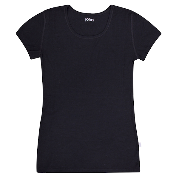 Joha - Dames shirt - Korte mouw - 100% Merinowol - Zwart