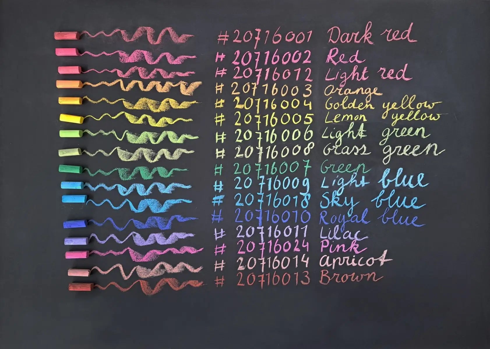 Mercurius - Pastelbordkrijtjes - 16 kleuren