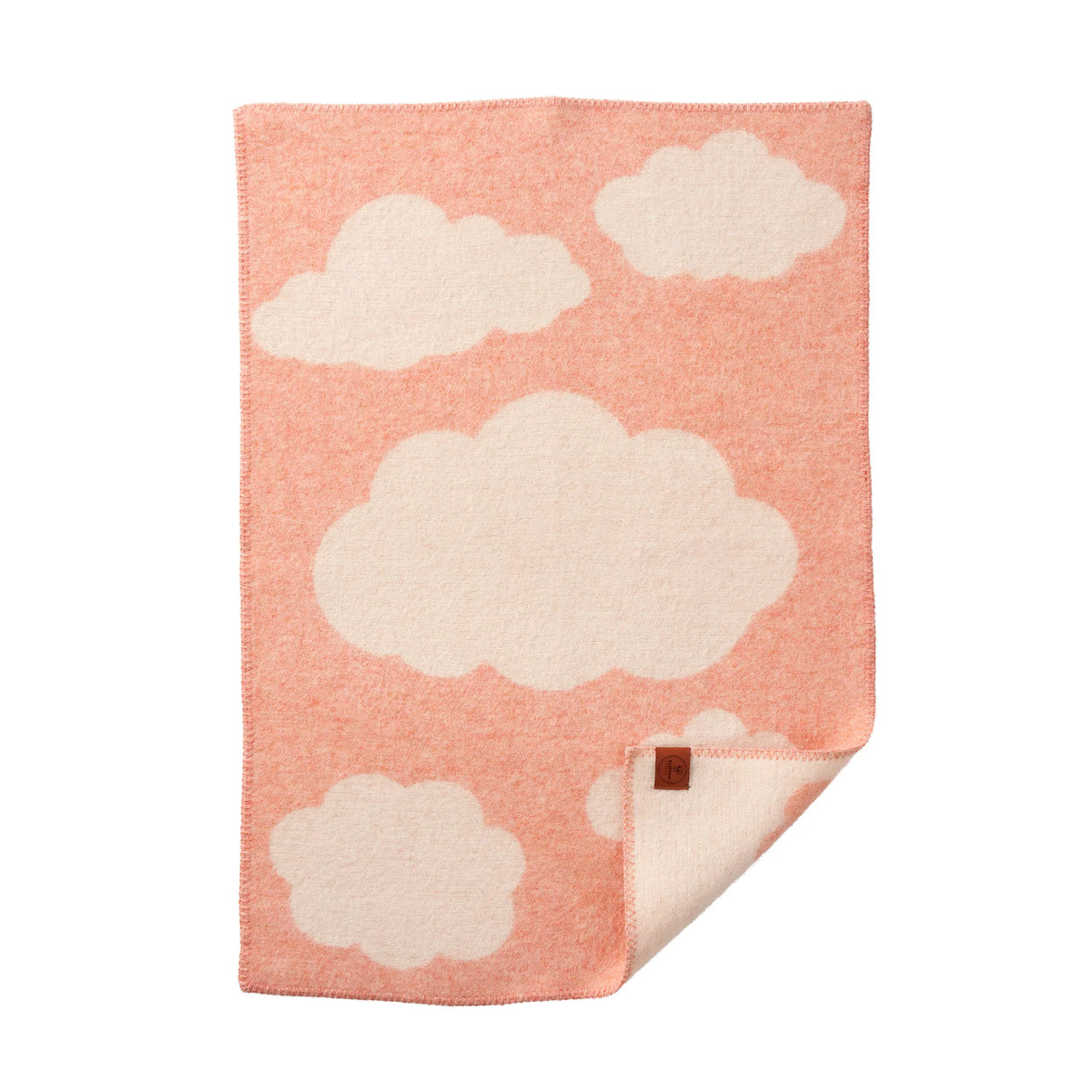 Klippan - Kinderdeken - Wol - Wolken - Perzik roze