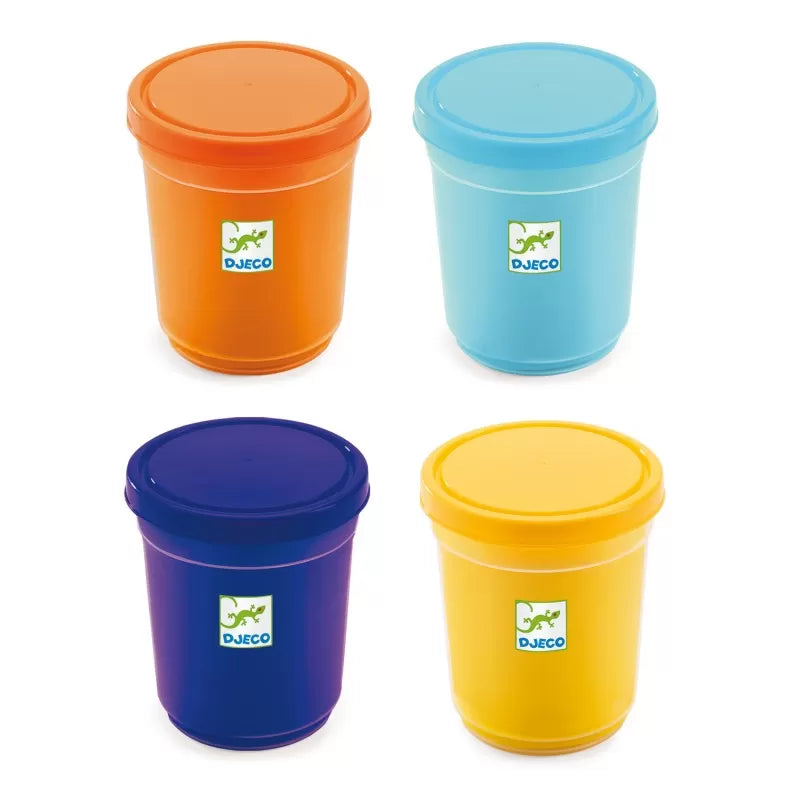 Djeco  - 4 kleipotjes - Boetseerklei - Naturel
