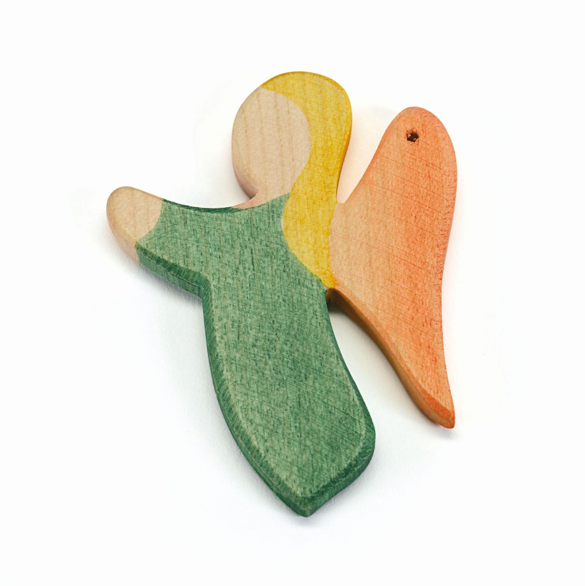 Ostheimer - Kersthanger - Houten engeltje - Oranje/Groen