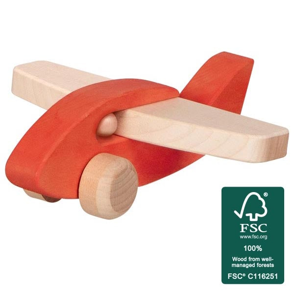 Goki - Petits Pilotes - Houten vliegtuig - Rood