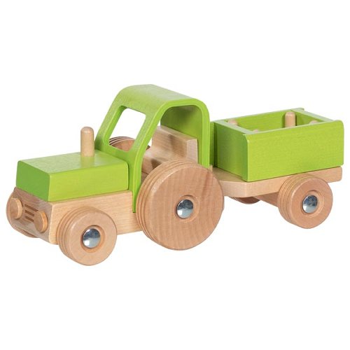 Goki - Tractor met aanhangwagen - Hout