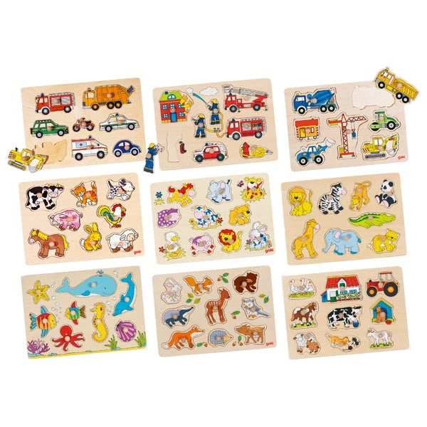 Goki - Noppenpuzzels - Hout - Div soorten