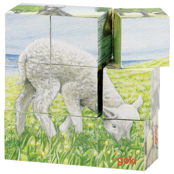 Goki - Kubuspuzzel - Boerderijdieren