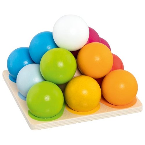 Goki - Stapel- en sorteerspel - Ballenpiramide - Hout