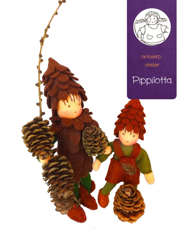 Atelier Pippilotta - Zelfmaakpakketje - Dennenappelkinderen