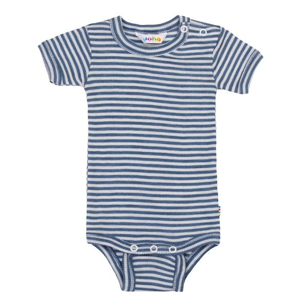 Joha - Romper - Korte mouw - Wol/Zijde - Blauw gestreept
