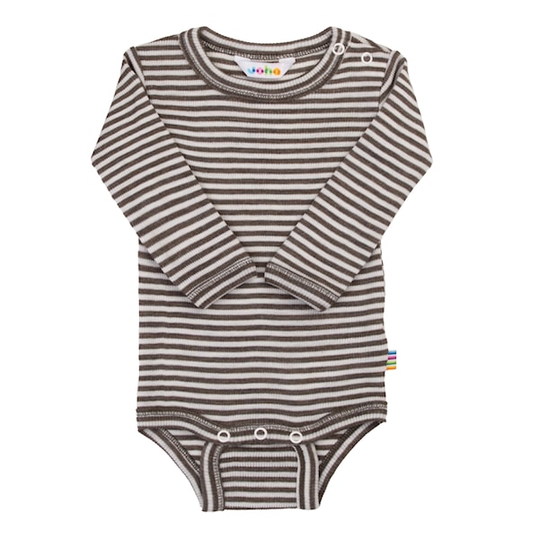 Joha - Romper - Wol/Zijde - Gestreept - Donkerbruin