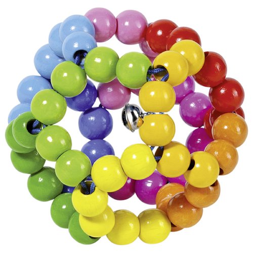 Goki - Houten rammelaar - Regenboog - Met belletje
