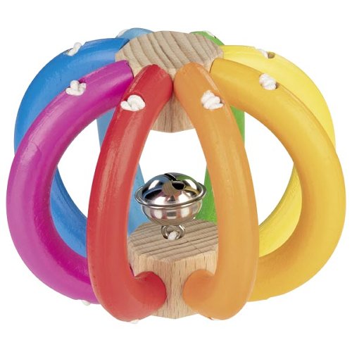 Goki - Houten rammelaar - Regenboogbal