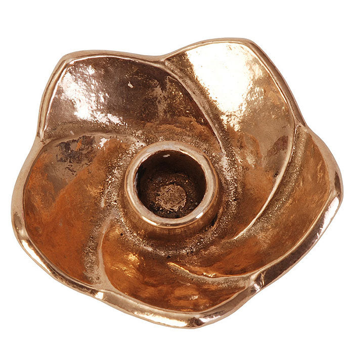 Metallkunst Harjes - Brozen kandelaar - Sneeuwroos - Dinerkaars