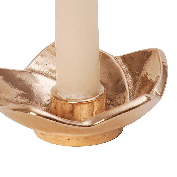 Metallkunst Harjes - Brozen kandelaar - Sneeuwroos - Dinerkaars