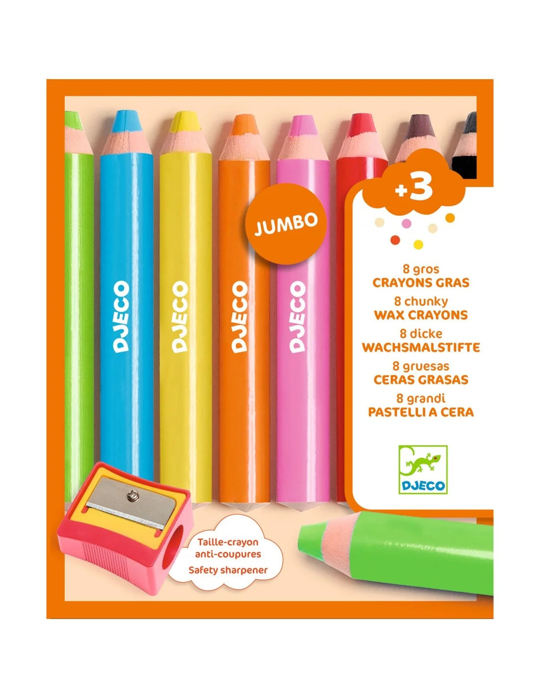 Djeco - Dikke waskrijtjes - 8 stuks