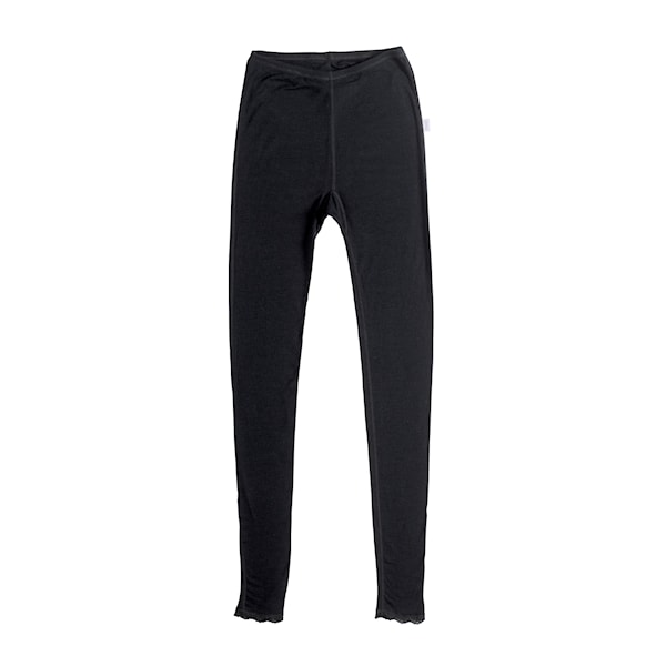 Joha - Dameslegging - Ribbel & kantje - 100% Merinowol - Zwart