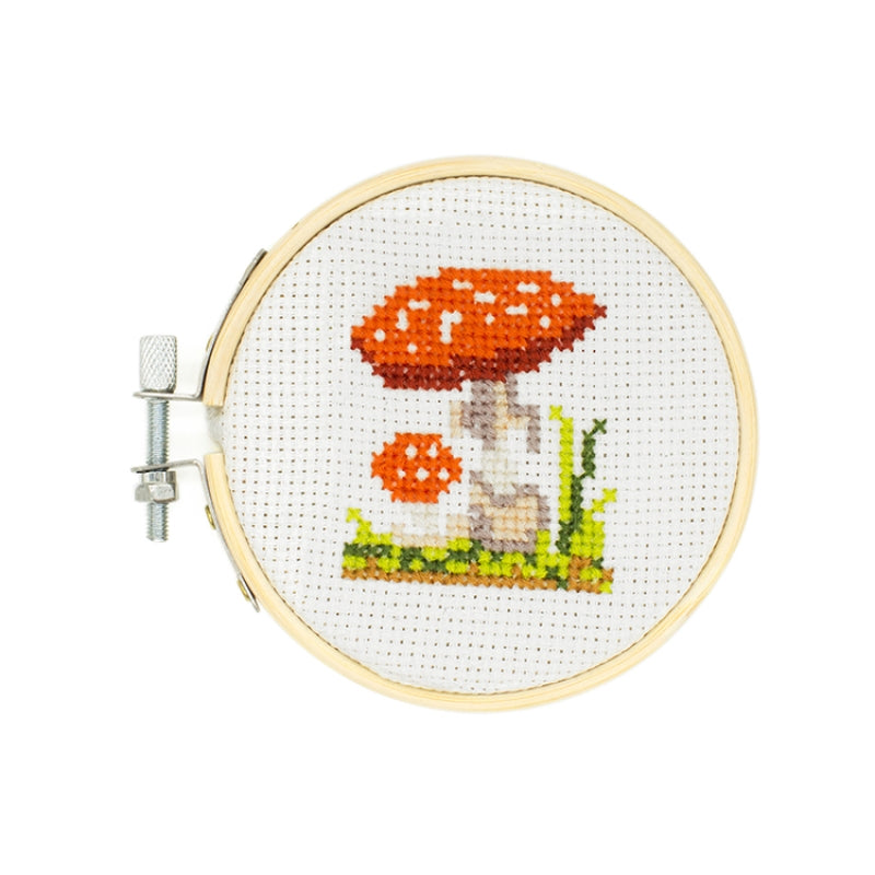 Kikkerland - Mini Cross Stitch Embroidery Kit - Mushroom