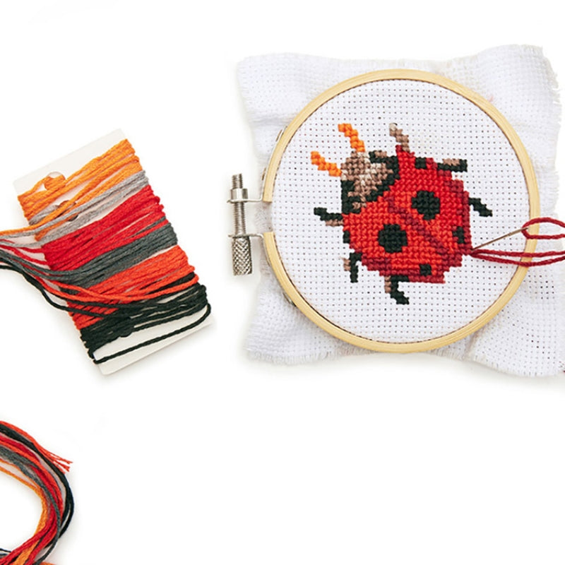 Kikkerland - Mini Cross Stitch Embroidery Kit - Ladybug