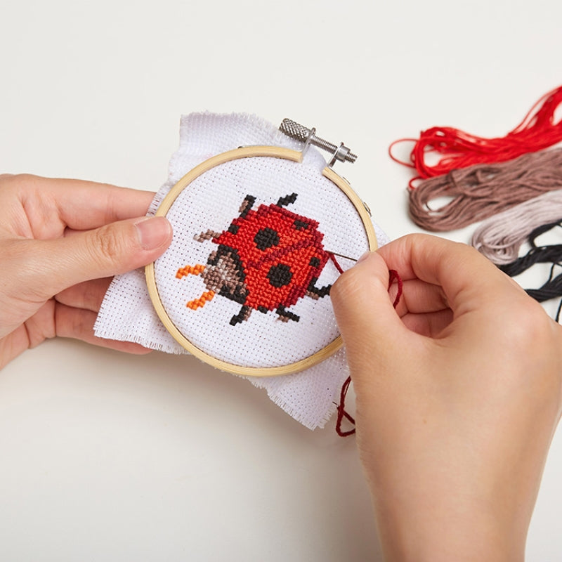 Kikkerland - Mini Cross Stitch Embroidery Kit - Ladybug