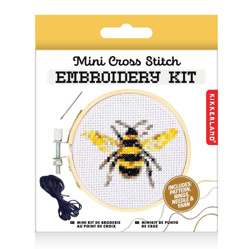 Kikkerland - Mini Cross Stitch Embroidery Kit - Bee