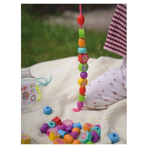 Goki - Houten kralenset - Flower power