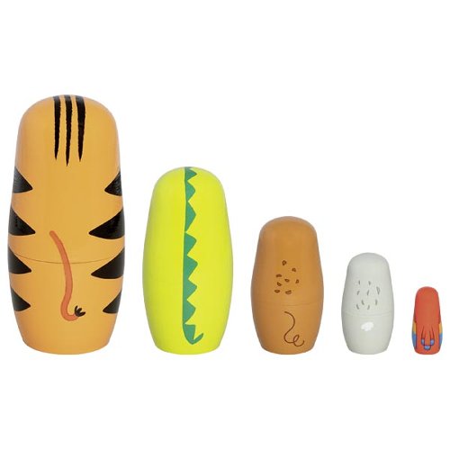Goki - Matroesjka poppen - Wilde dieren - 5 stuks