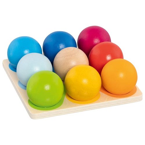 Goki - Stapel- en sorteerspel - Ballenpiramide - Hout