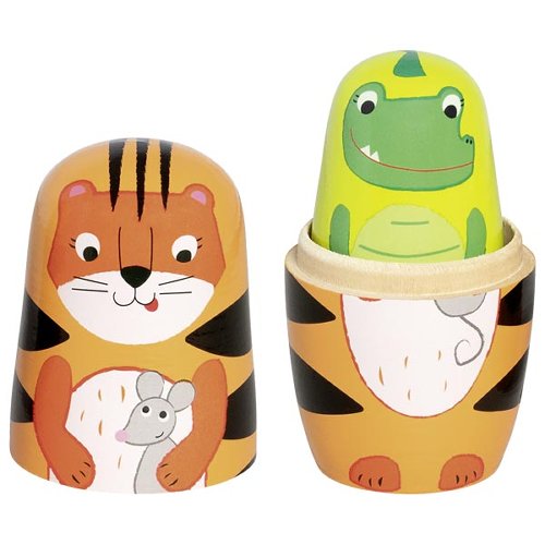 Goki - Matroesjka poppen - Wilde dieren - 5 stuks