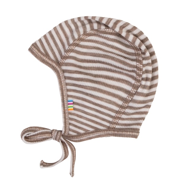 Joha - Strikmutsje - Wol/Zijde - Beige gestreept