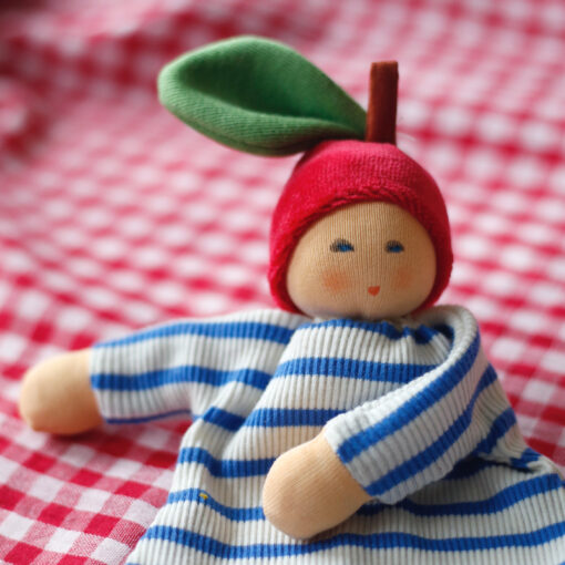 Nanchen Natur - Baby knuffellapje - Appeltje - Met rammelaar