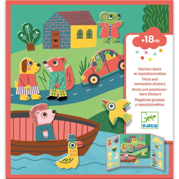 Djeco - Herbruikbare stickers - Dieren
