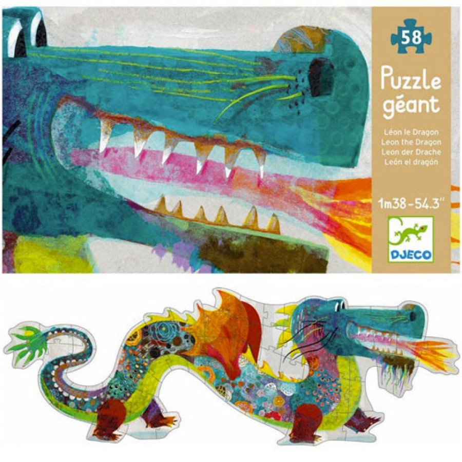 Djeco - Giant Puzzel - Leon the dragon - 58 stuks
