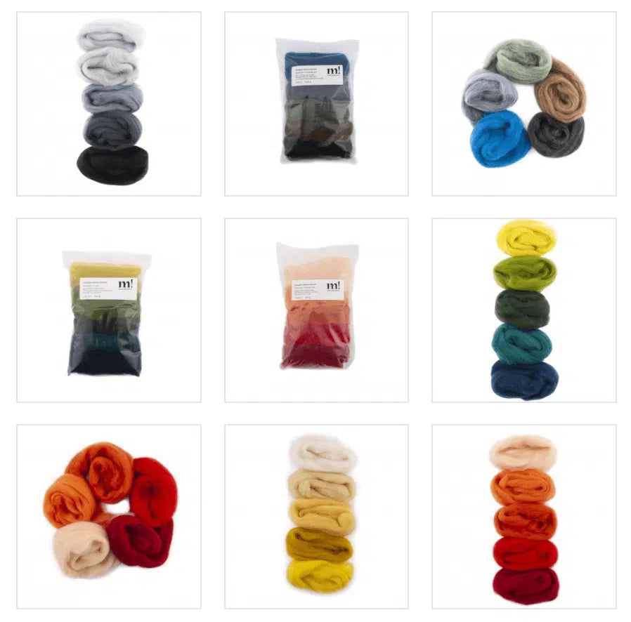 Meaningful Crafts - Merino lontwol - Setjes 5 kleuren - Div. soorten - 500 gr