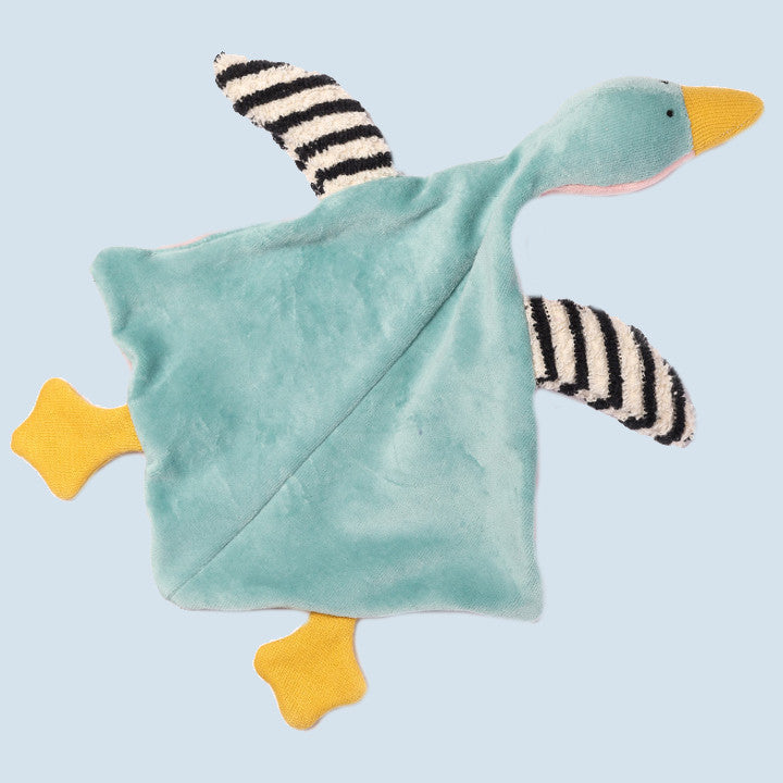 Nanchen Natur - Baby knuffellapje - Paradijsvogel - Mint - Met rammelaar