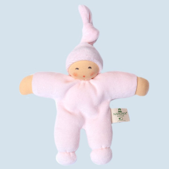 Nanchen Natur - Klein Knuffelpopje Pimpel - Pastel Roze