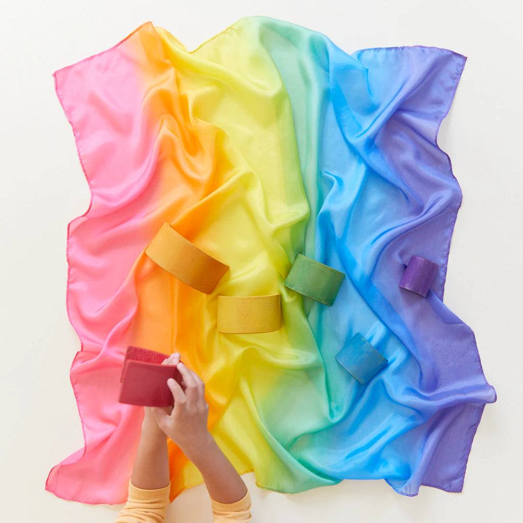 Sarah's Silks - Playsilk  - Regenboog - 35x35 cm
