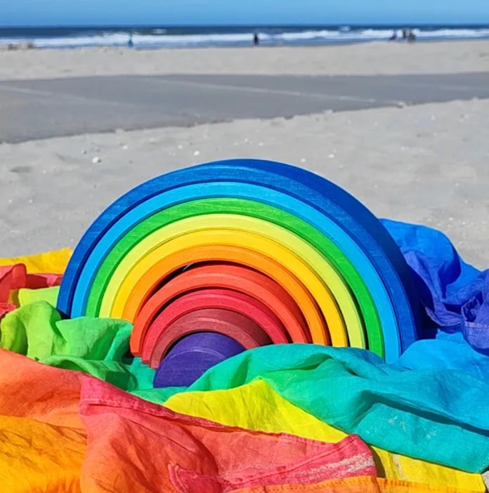 Laura's play cotton - Speeldoek - Katoen 90 x 90 cm - Regenboog