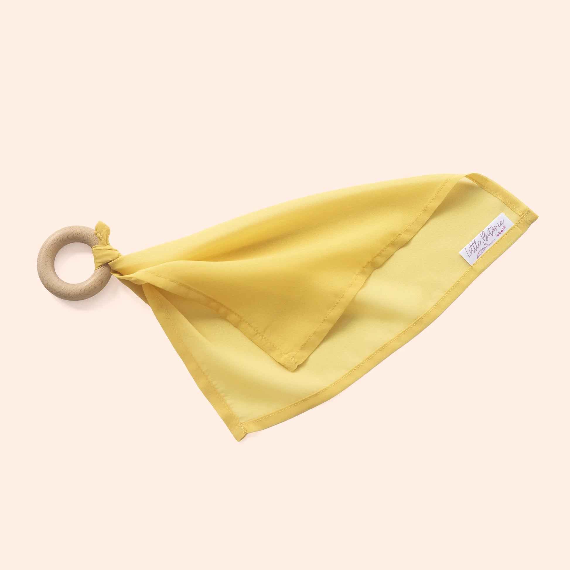 Little Botanic Label - Kleine speeldoek met houten ring - Geel