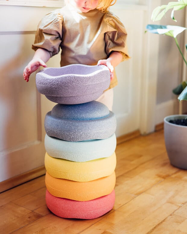 Stapelstein - Original rainbow pastel - 6 stuks