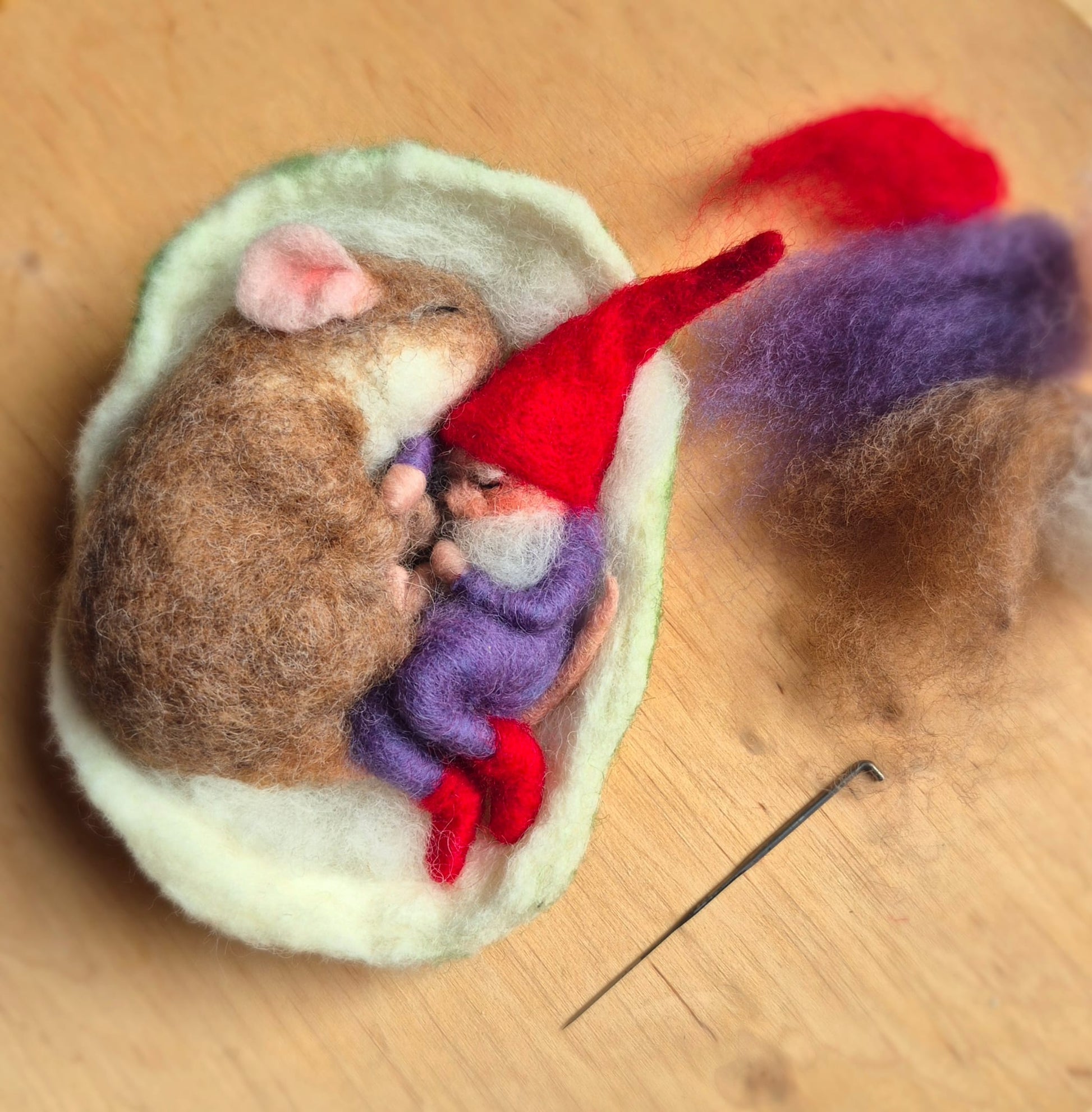 Eentje van Margo Workshop Naaldvilten: Kabouter & muis - 8 februari