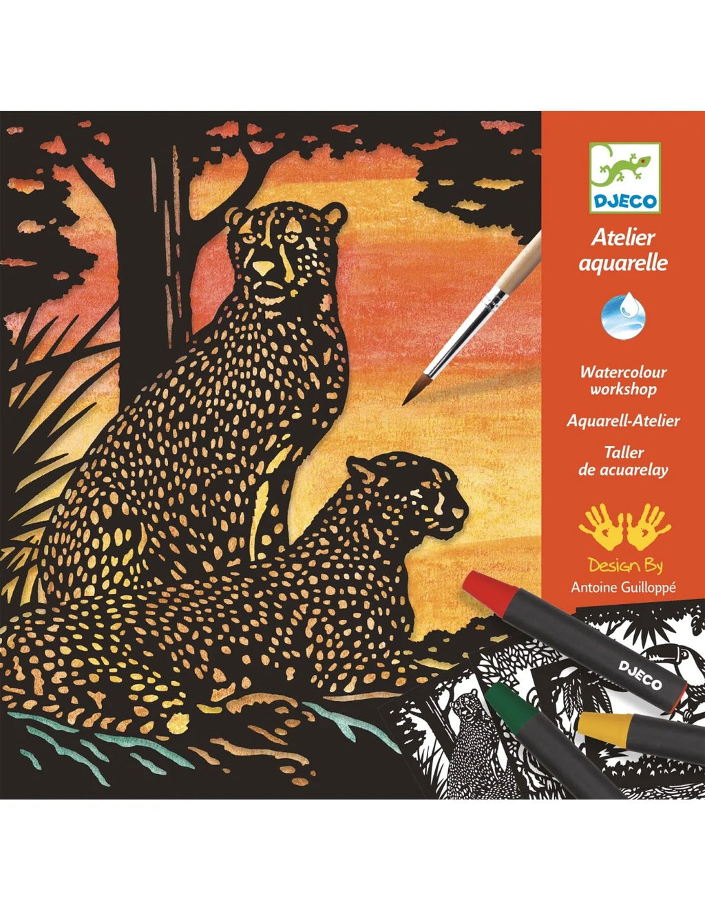 Djeco - Aquarelworkshop - Wilde dieren