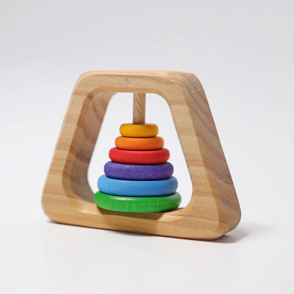 Grimm's - Houten rammelaar/ bijtring - Pyramide