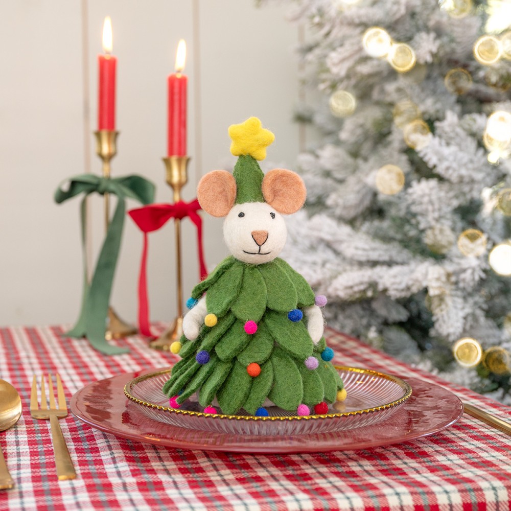 Sjaal met verhaal - Kerstboommuis - Vilt