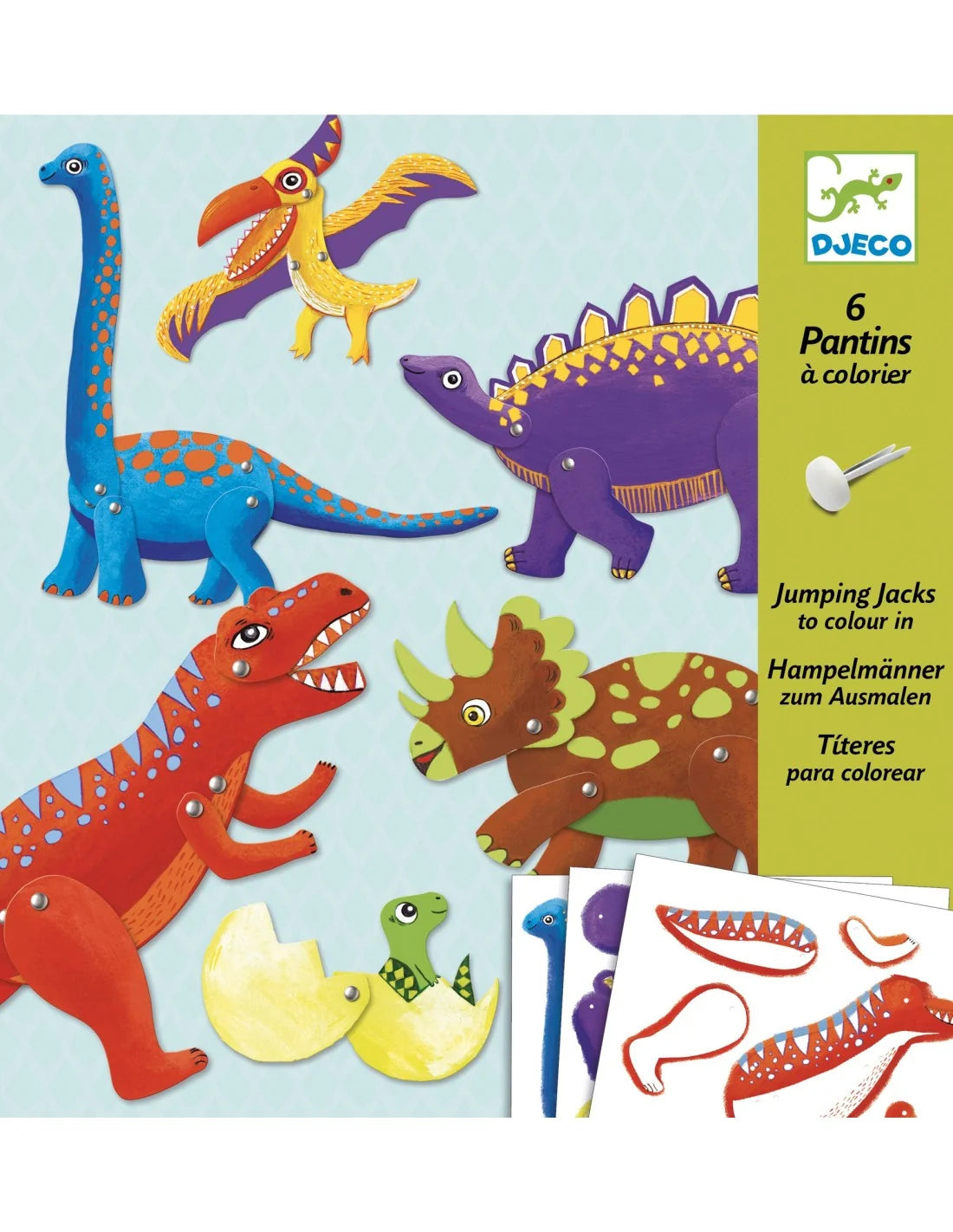 Djeco - 6 dinosauruspoppen maken