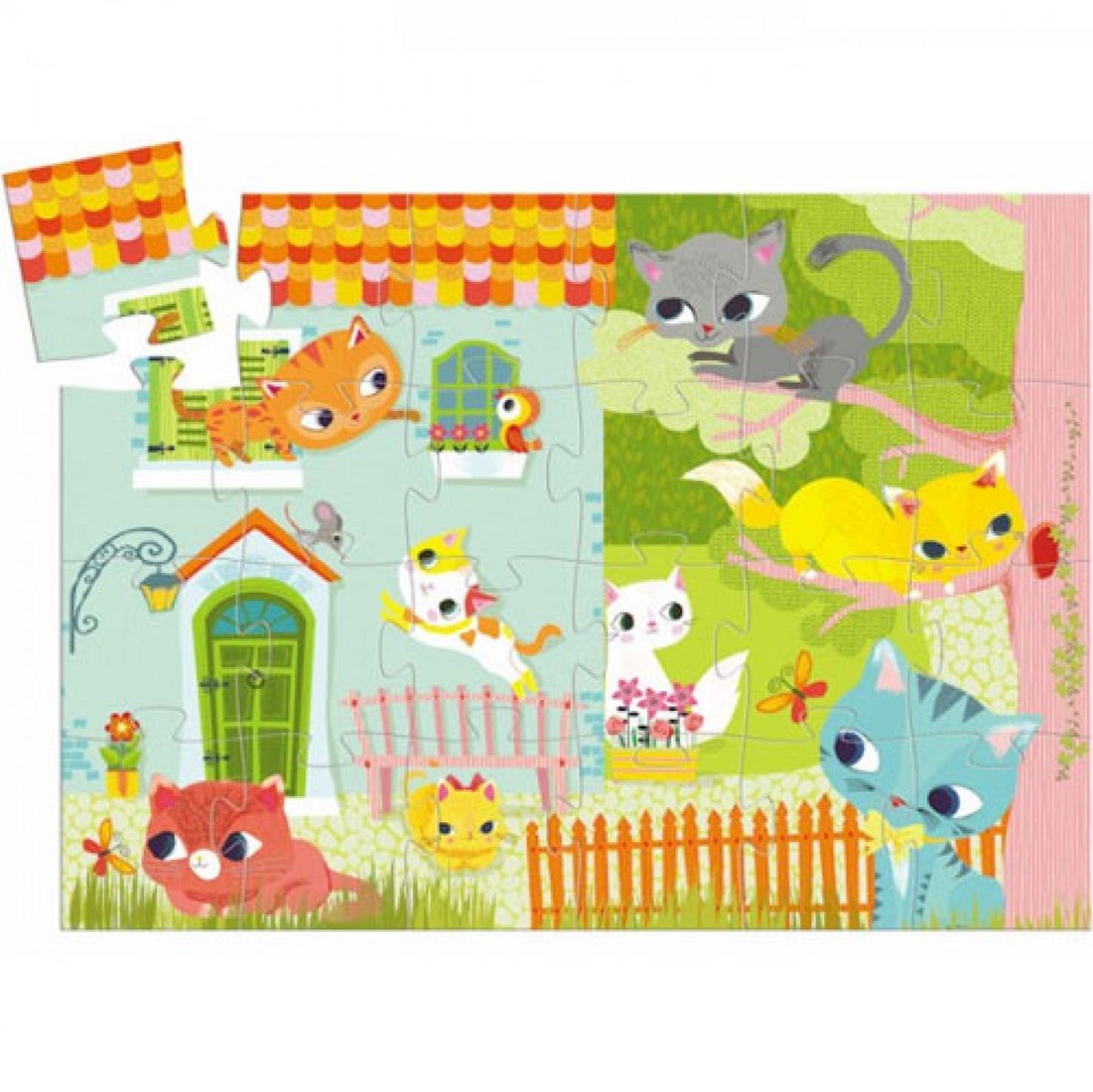 Djeco - Silhoutte puzzel - Pachat en zijn vrienden - 24 Stukjes