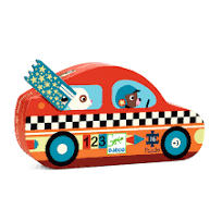 Djeco - Puzzel - The racing car - 16 stukken