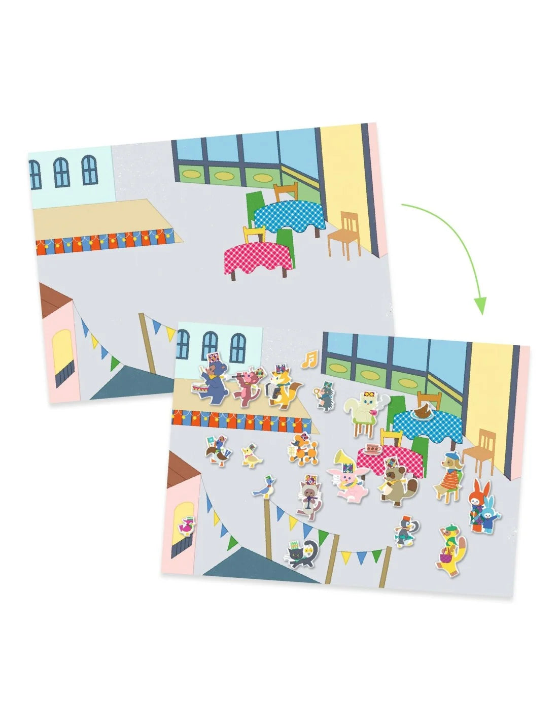 Djeco - Herbruikbare stickers - Fanfare