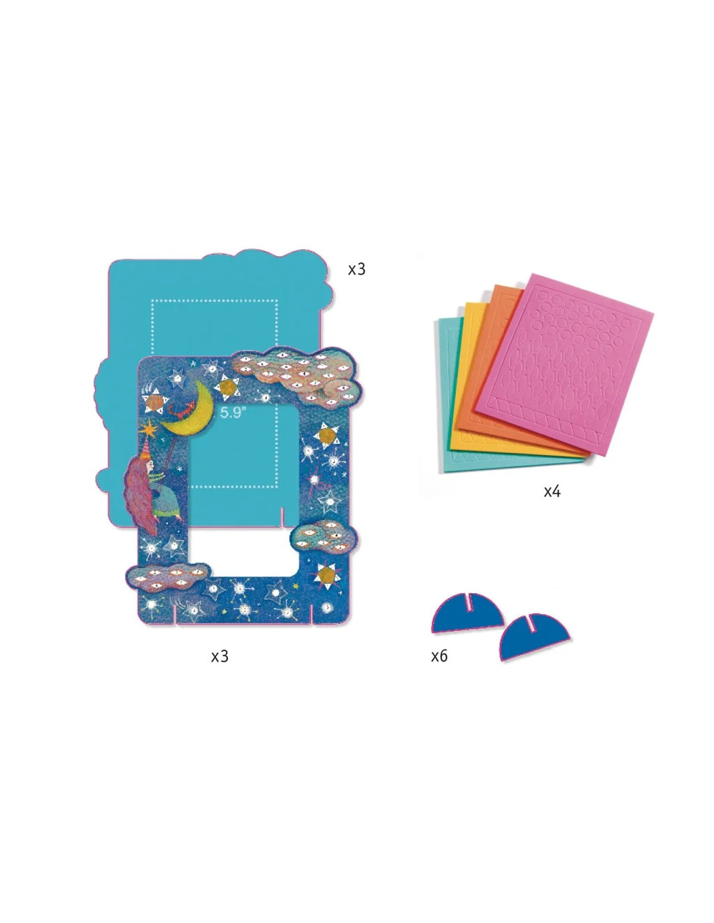 Djeco - Do it yourself - Magische fotolijstjes versieren - mozaïeken - 3 stuks