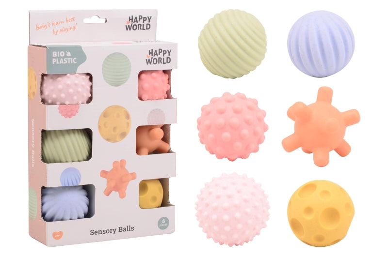 Happy World - Motoriek en zintuigballen - 6 stuks